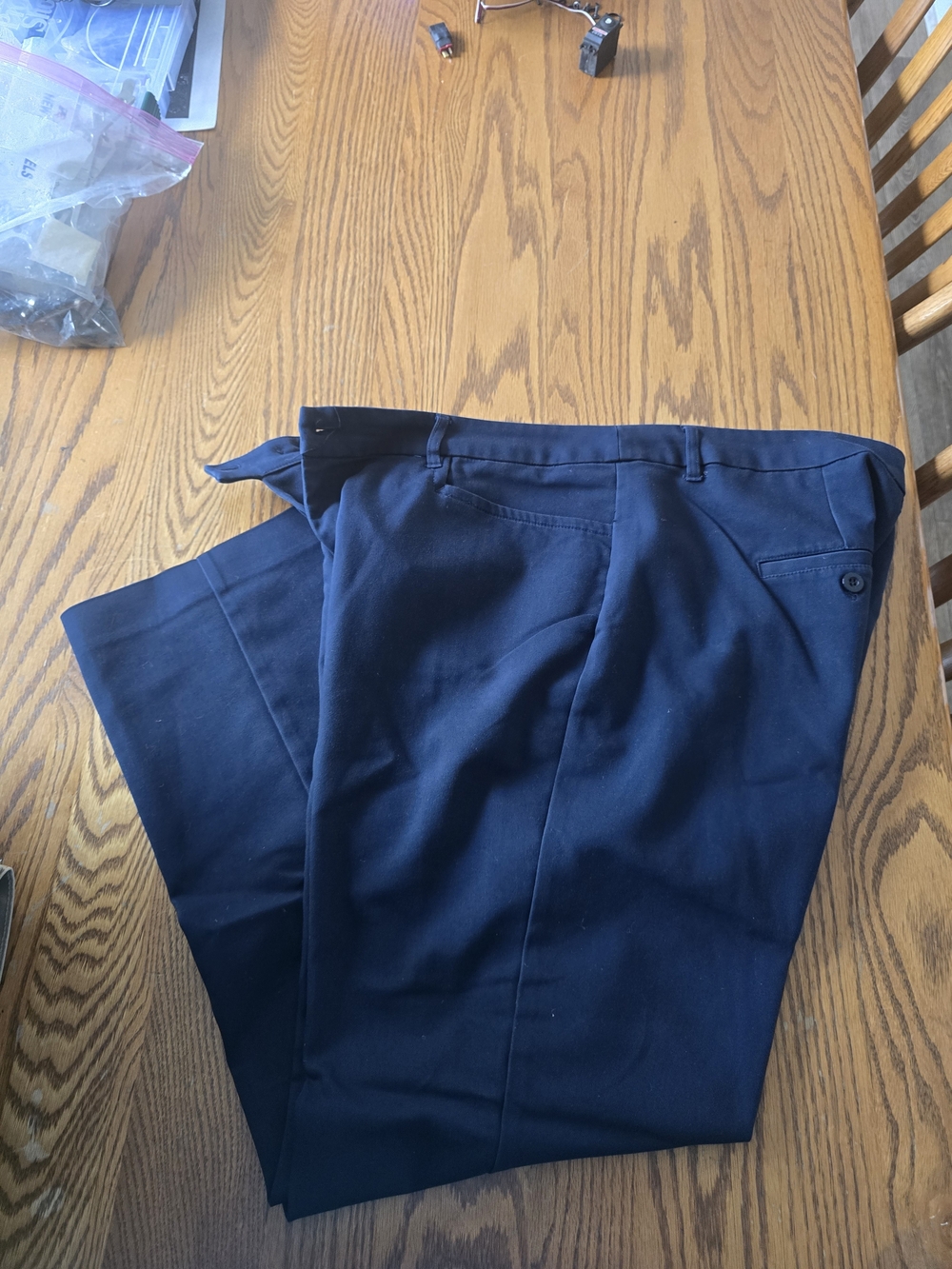 CJ Banks Navy Tailored Dress Trousers